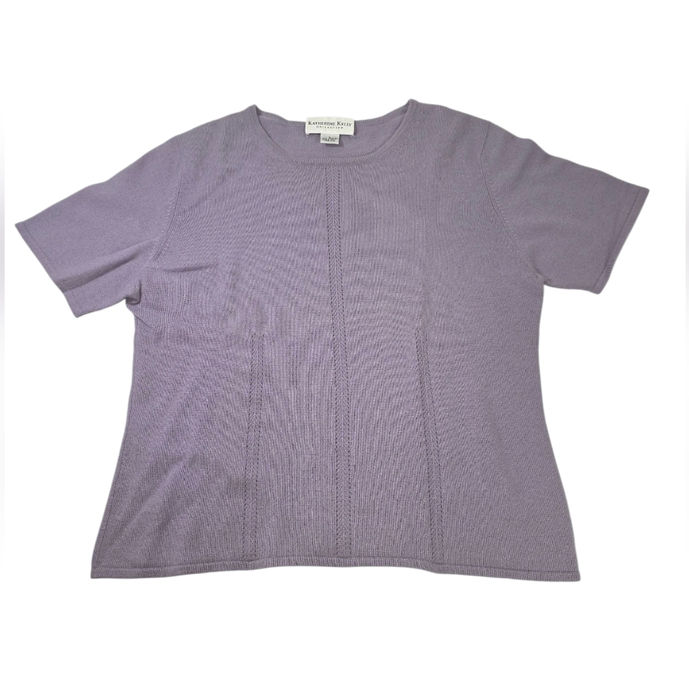100% Cashmere Short Sleeve Lavender Top